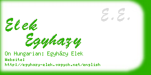 elek egyhazy business card